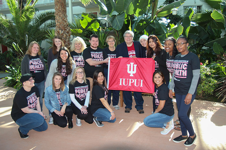 dean with students during study abroad