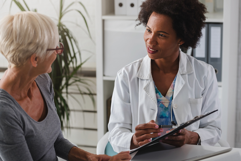 physician talking to patient